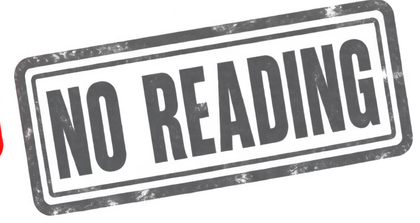 Rubber stamp reading NO READING
